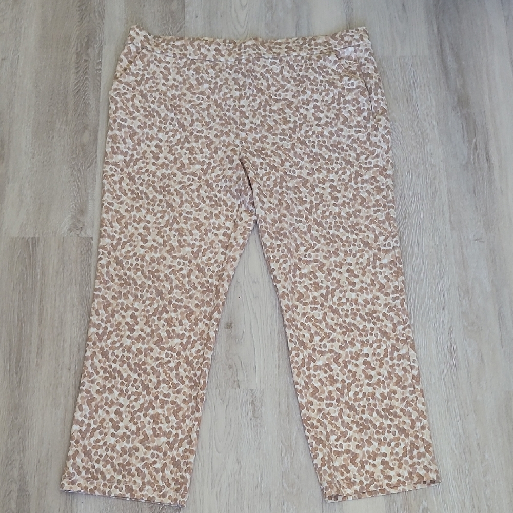 Isaac Mizrahi Pants in Beige Floral Print.1❤️
